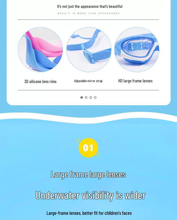 Kids' Waterproof Anti-Fog HD Swim Goggles & Cap Set with Medium Frame - Ideal for Boys and Girls