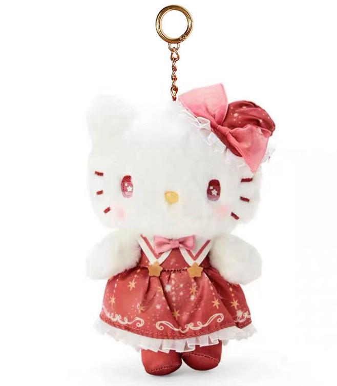 New Product In Stock Japanese Love Button Kt Cat Plush Toy Doll Pendant Cute Bow Girl'S Heart Plush Bag Pendant Surprise Gifts