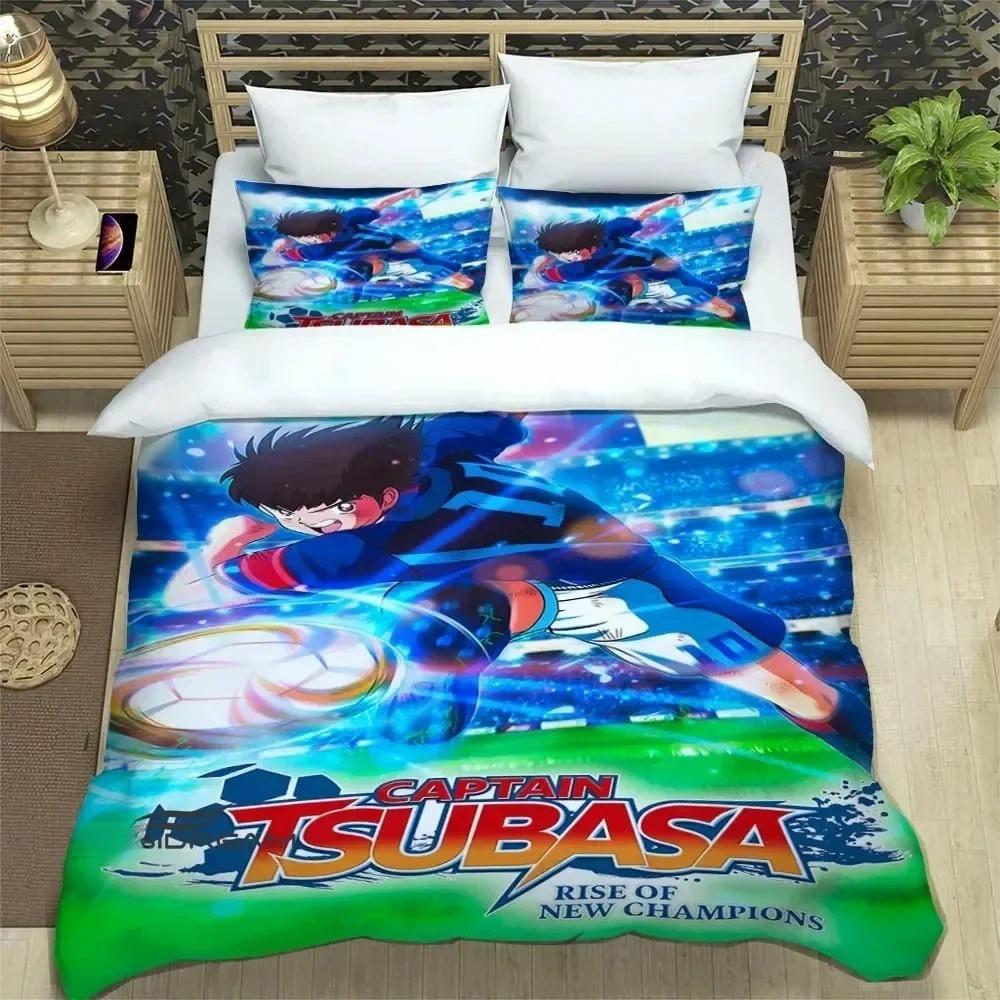 Новая коллекция постельного белья по аниме Captain Tsubasa Пододеяльник с наволочкой Размеры: Твин, Фулл, Квин, Кинг Постельное белье Домашний текстиль
