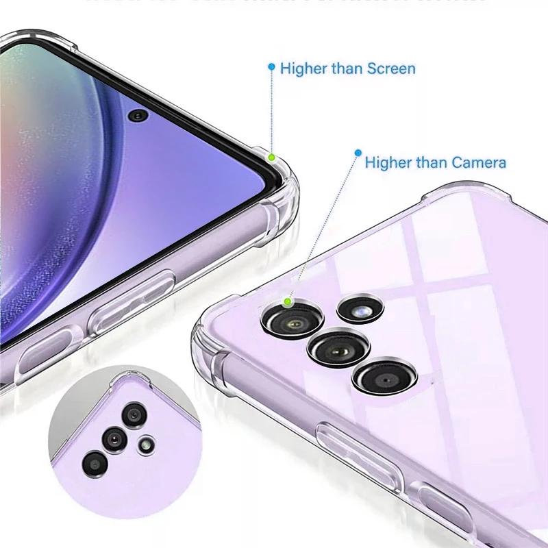 Противоударный прозрачный мягкий силиконовый чехол из ТПУ для Samsung Galaxy S24 S23 A05S A04S A14 A54 A53 Huawei P60 Xiaomi Redmi Note 13 iPhone 15 14 13 Pro Max