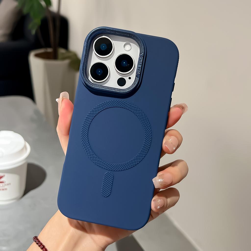 Desert Gold lens frame holder charging phone case for For Iphone 16 15 14 13 12 11 Pro Max magnetic soft silicone back cover