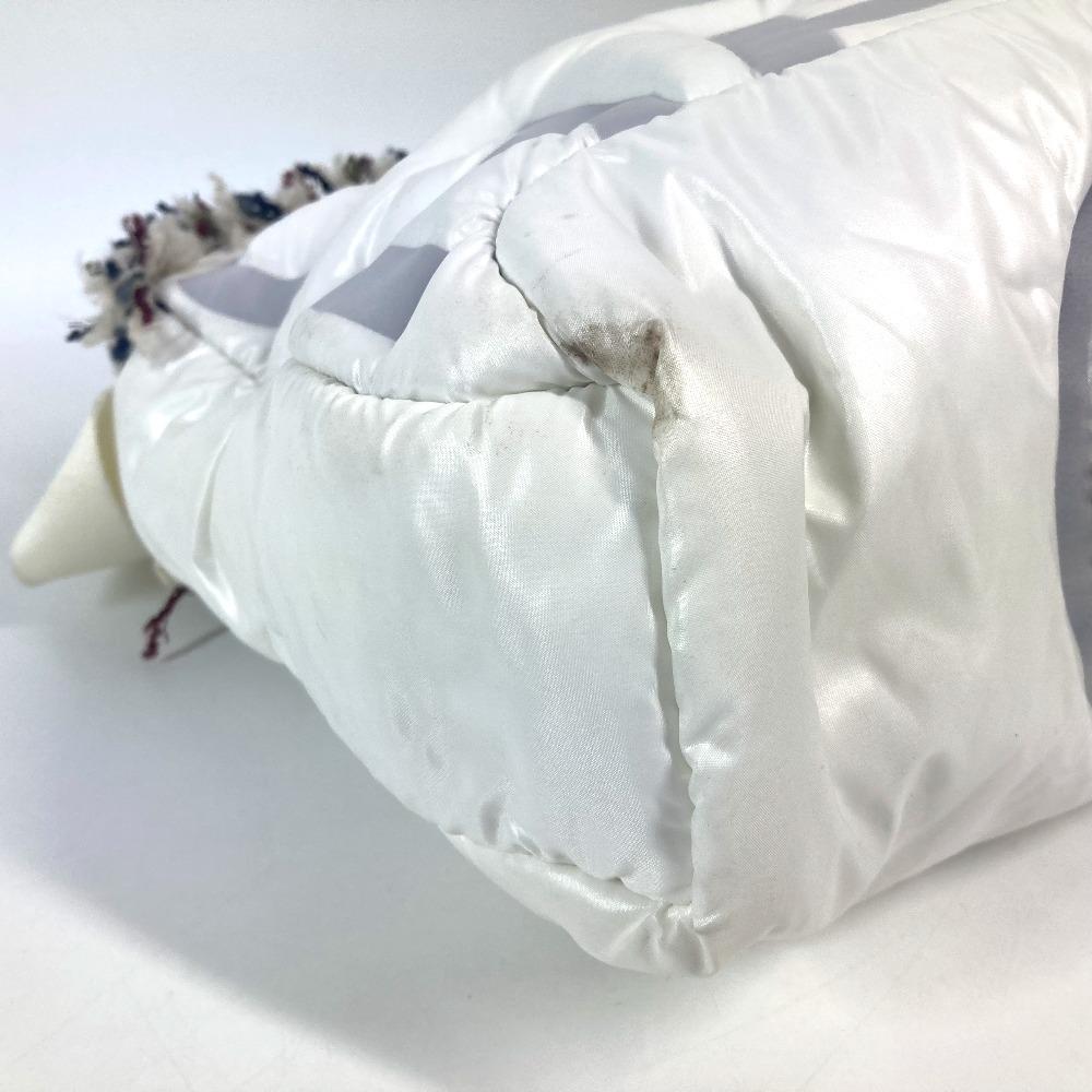 CHANEL fringe CocoNeige CC Coco Logo Crossbody Shoulder Bag Nylon White