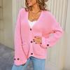 Women Oversized Button Down Cardigan Knitted Long Sleeve Open Front Sweater