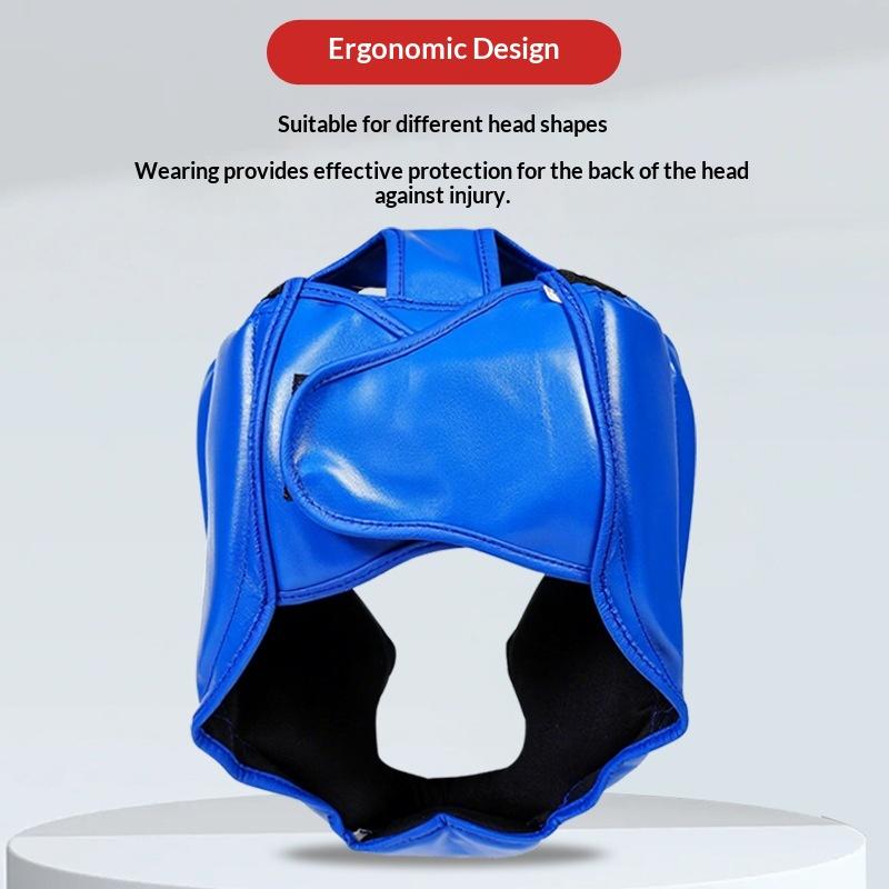 Boxing Helmet Leather Karate Muay Thai Sanda Training Adults Kids Head Guard Taekwondo Helmets Full-Covered Thickened Men Women