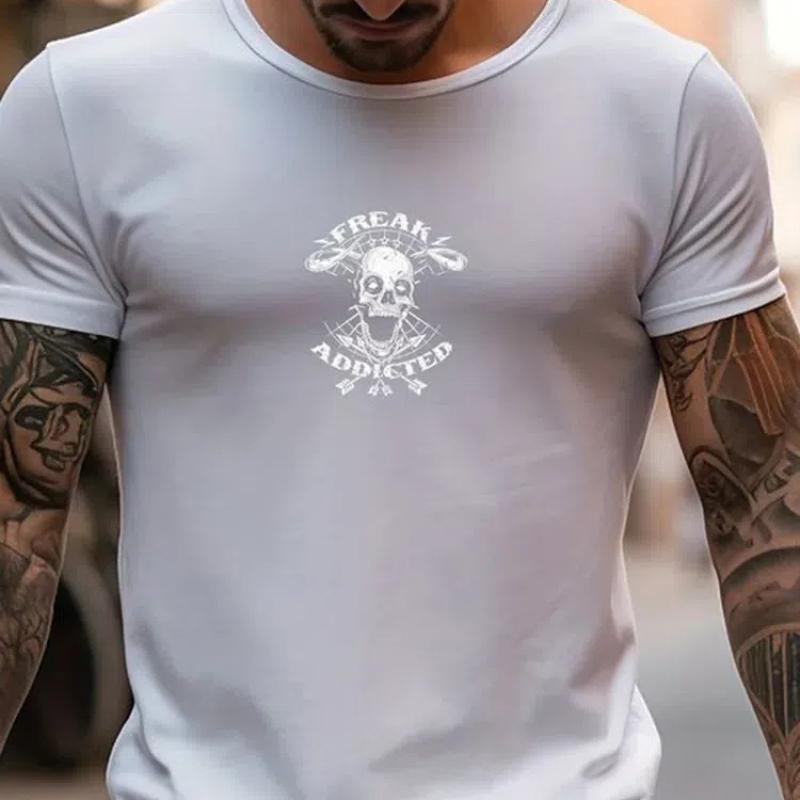 Лето 2024, повседневная модная мужская футболка в городском уличном стиле, свободный и удобный мужской топ с короткими рукавами для бега, лето 2024