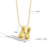 Chubby 26-Letter Balloon Pendant Necklace, Gold-Plated Stainless Steel