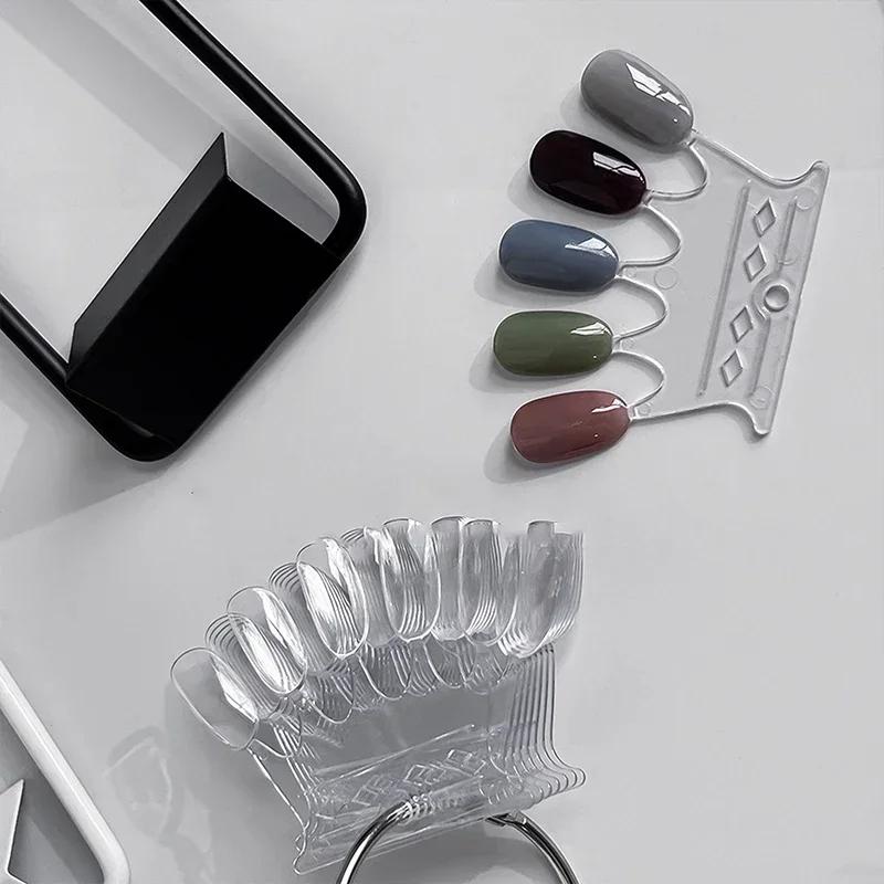 Образцы для ногтей Цветовая карта Дисплей Шаблон для гель-лака Советы по нейл-арту Подставка для образцов Практика лака для ногтей Акриловая палитра