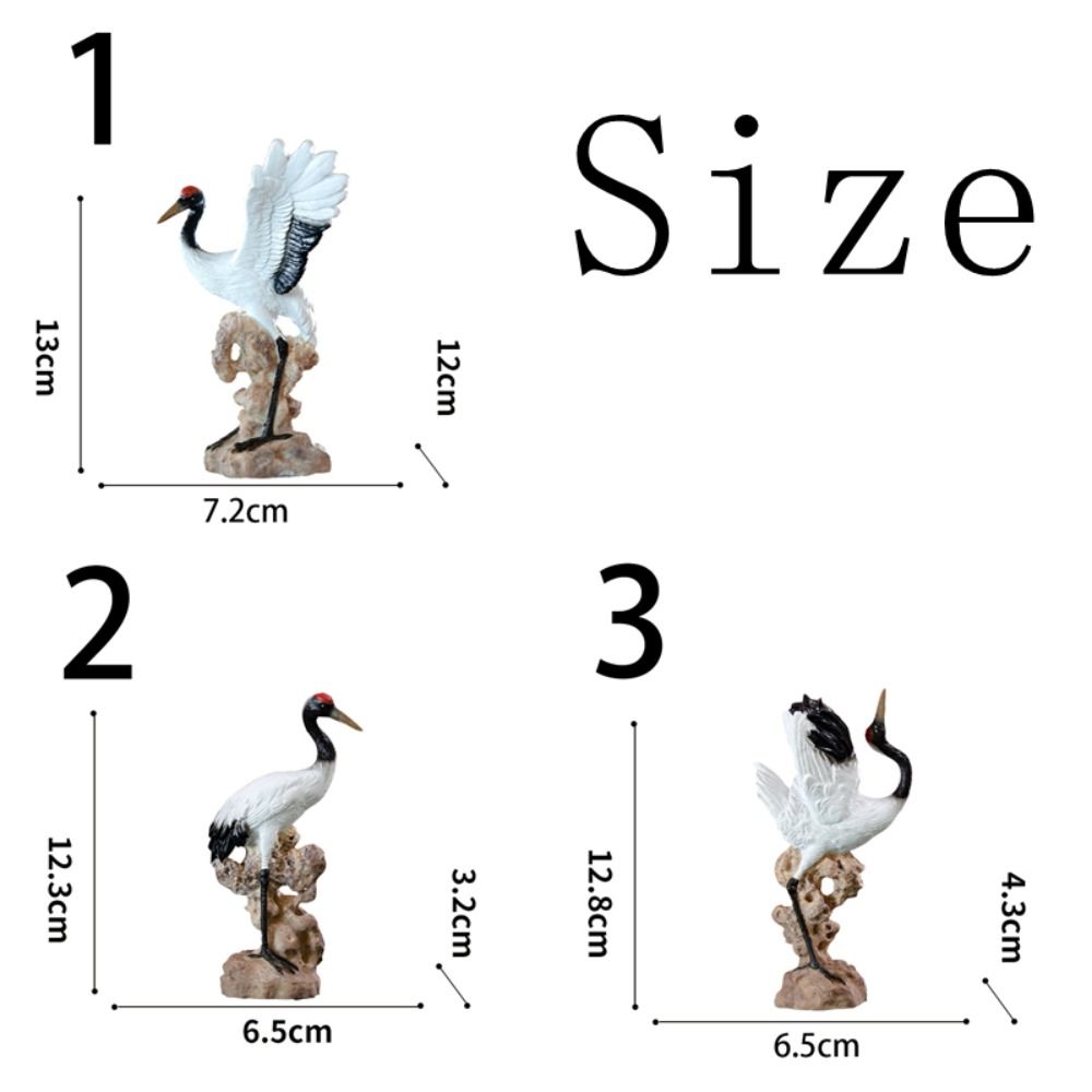 Украшение для тумбы под телевизор Kawaii Сказочный журавль Скульптура Мультяшный Мини-журавль Украшение из смолы Прочная современная статуэтка Сказочного журавля Рождество
