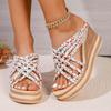 Fashion Fashion 2025 Open Toe Women's Slippers Summer New Outdoor Printing Casual Plus Size Narrow Band Best Seller Platform Slippers
