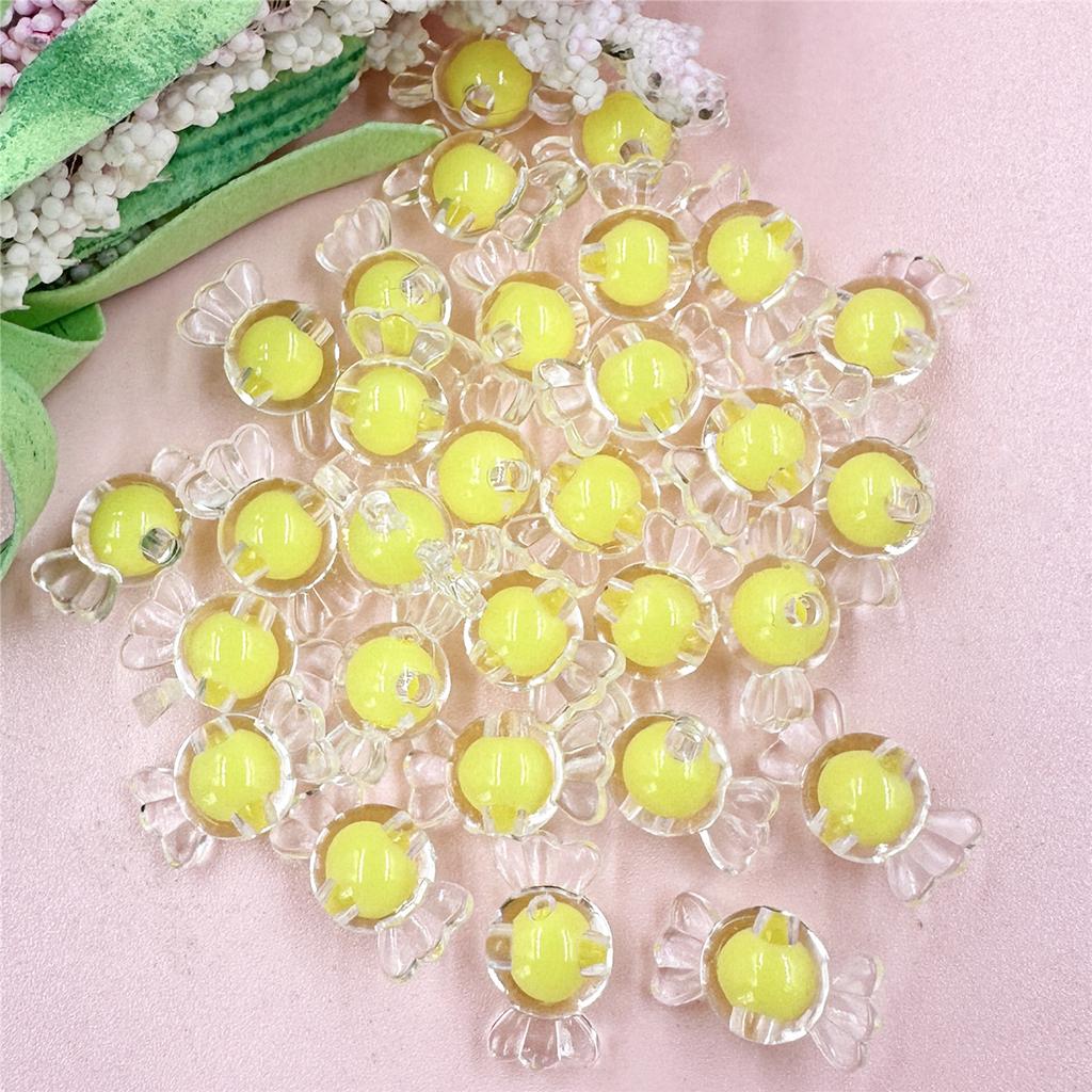 Home Party Supplies Beads Gifts 8.9*16.6mm Children 50Pcs Candy Shaped Handmade Materials Transparent Cored Clear Crystal DIY