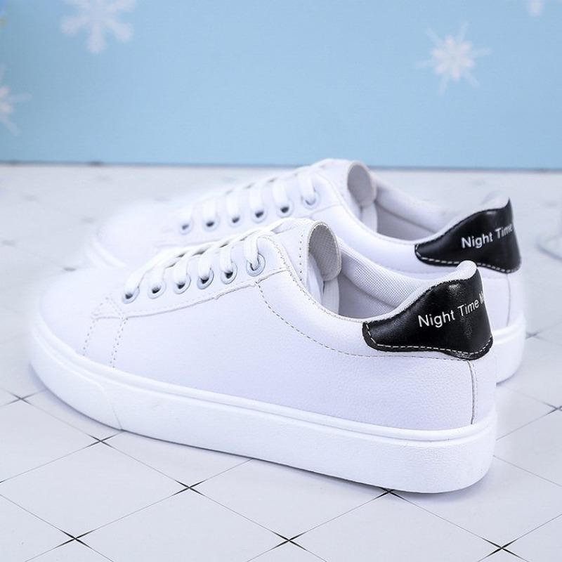Women Sneakers Fashion Breathble Vulcanized Shoes Pu Leather Platform Shoes White Lace Up Casual Shoes Zapatos Mujer