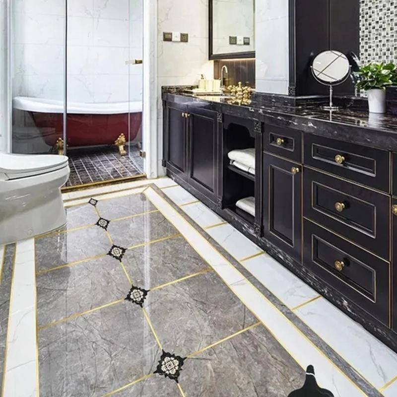 50 м/рулон, самоклеющиеся наклейки для напольной плитки, водостойкая уплотнительная лента для зазора в стене, полоска для напольной плитки, красивая наклейка на шов, украшение стены