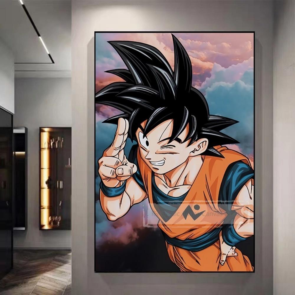 Dragon Ball Starry Night Tapestry Sun Wukong Super Saiyan Anime Hanging with Gokus Kamehameha Ideal for Otaku Bedroom Decor