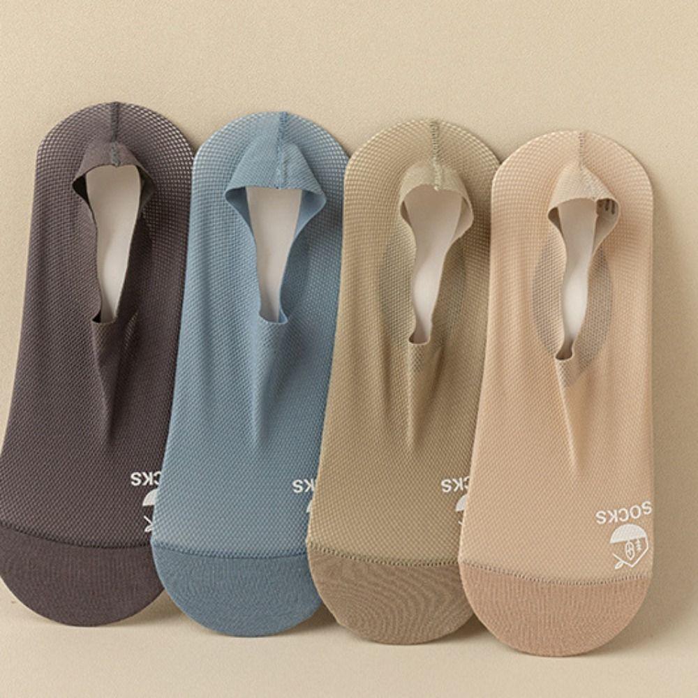 Fashion Simple Breathable Invisible Comfortable Sock Slippers Mesh Socks Man Socks Solid Color