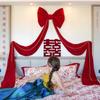 Oversized Christmas Giant Bow Handcrafted Ribbon Wall Decor Creative Large Bow Backdrop  Room Decor