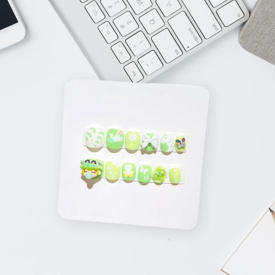 12 шт. детские мультяшные наклейки для дизайна ногтей, милые цветочные девушки с сердечным узором, стразы, наклейки для ногтей, самоклеящиеся накладные ногти, художественное украшение «сделай сам»