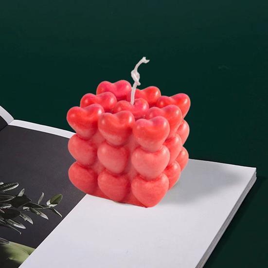 Куб в форме сердца, свеча, форма ручной работы, шарик, пузырьковый куб, форма для мыла, сделай сам, шоколадный мусс, торт