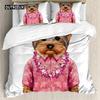 Комплект постельного белья Yorkie с изображением собаки и наушников, музыка, комплект постельного белья из 3 предметов для детей, девочек и мальчиков, мягкий чехол с изображением щенка размера King Size