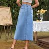 Женская повседневная джинсовая юбка А-силуэта с высокой талией, утягивающая, универсальная