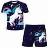 Children's Clothing Baby Girls Unicorn Cartoon T Shirt Shorts 2Pcs Sets Summer Costume Girls Suit 1-14 Year Kids Girls Outfit