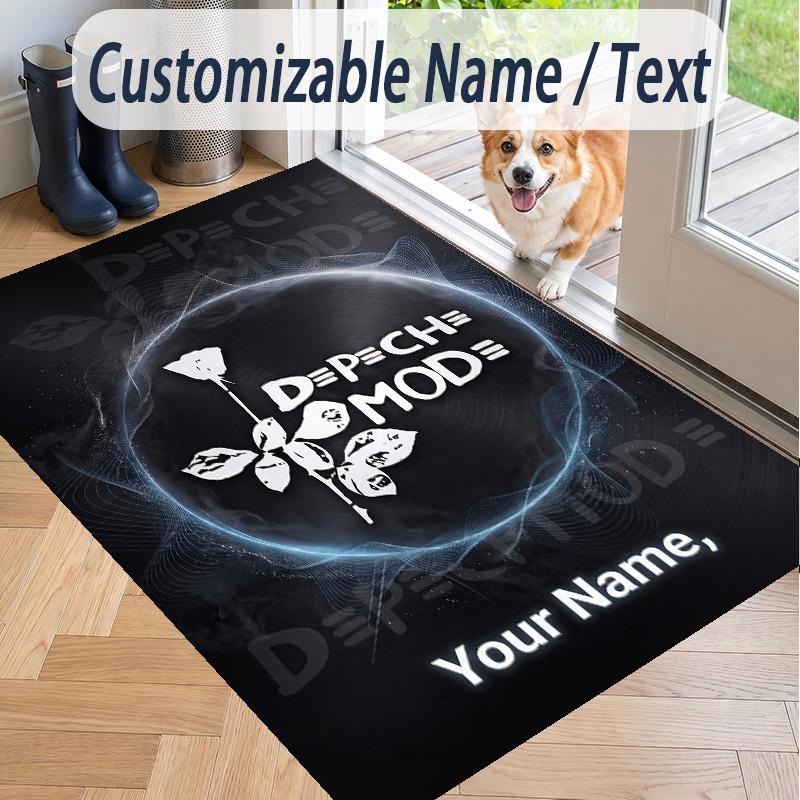 Custom Text Printed Rug Depeche Mode Non Slip Floor Carpet For Home Room Decor