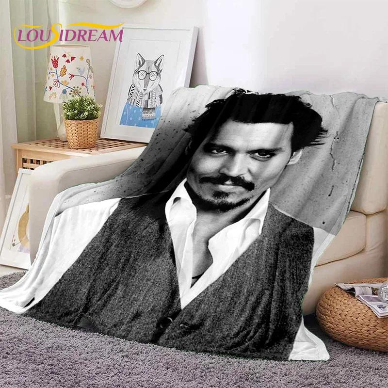 3D Printing Johnny Depp Star HD Soft Blankets,Keep Warm Throw Blanket Comfortable Blanket for Picnic Beds Sofa Home Bedroom Gift