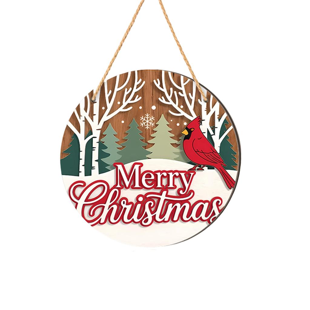 Christmas Christmas Tree Welcome Sign 2D Flat Wooden Holiday Party Hanging Sign Ornaments