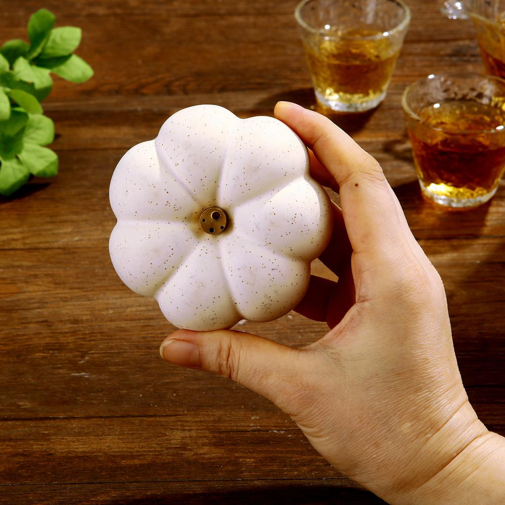 Креативная керамическая тыквенная курильница с 4 отверстиями, латунный держатель для благовоний, буддийские принадлежности для домашнего декора