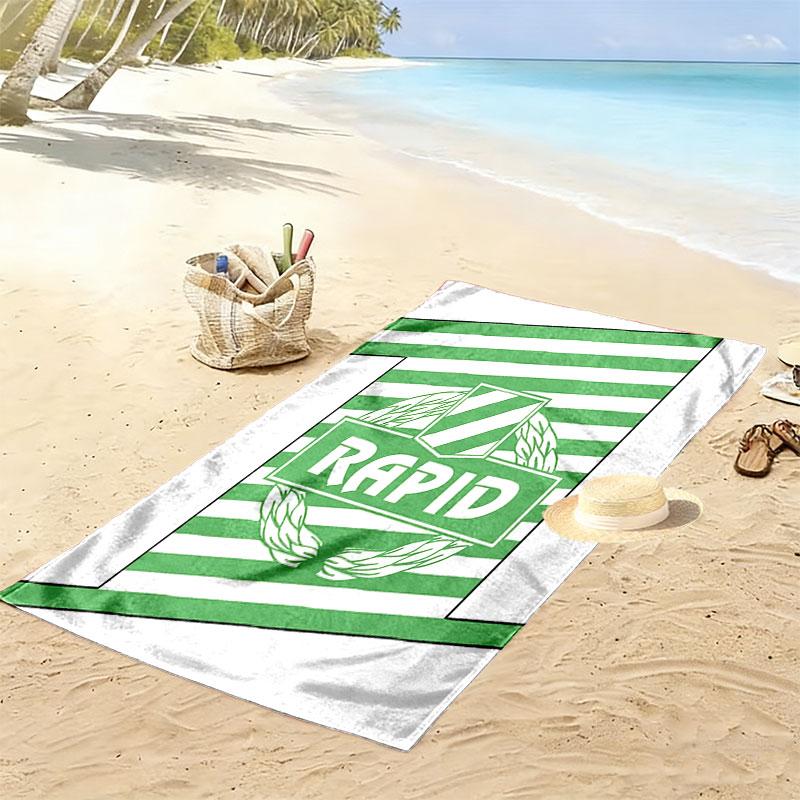 Пляжное полотенце Rapid Vienna Print, Большое мягкое быстросохнущее полотенце для пляжа, кемпинга, плавания