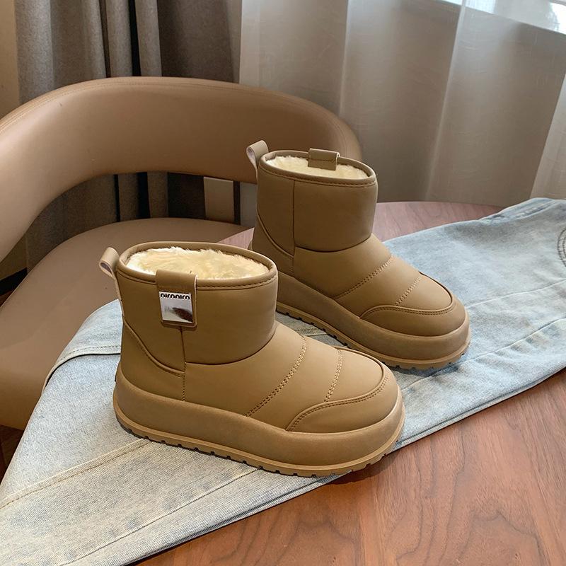 Женские осенние и зимние толстые подошвы с утепленными утепленными зимними сапогами, водонепроницаемые, износостойкие, повседневные, теплые ботинки