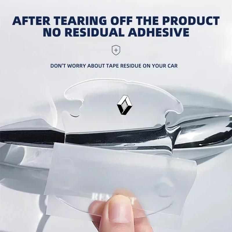4pcs Transparent Car Door Handle Bowl Sticker For Renault Trafic Clio Laguna 2 Megane 2 3 Duster Logan Captur koleos Accessories R666