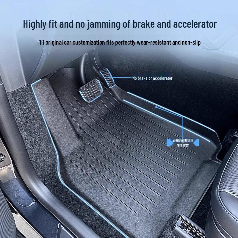 Экологичные напольные коврики из ТПЭ и накладки на спинку заднего сиденья для Tesla Model Y 2025 года