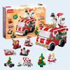 [2024 НОВЫЙ Рождественский Подарок] 273 детали сборочный блок DIY рождественская тема Санта-Клаус машина новогодняя елка 6 в 1 комплект украшения модель игрушки мальчик девочка Подарок