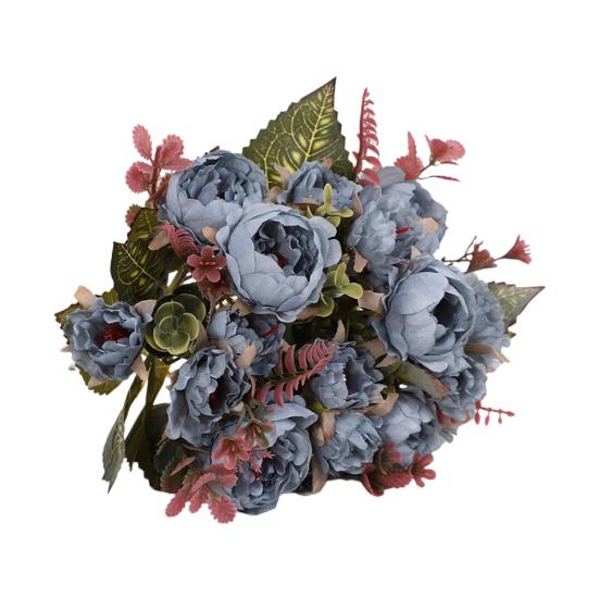 Искусственный цветок Широкое применение Улучшение дома Компактный букет 9 головок Искусственные пионы Красивые неувядающие