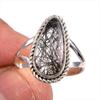 Natural Black Rutile Gemstone 925 Solid Sterling Silver Jewelry Ring S.8.5 C2p66