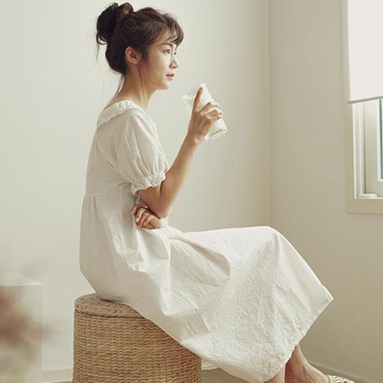 RYMD Лечебная Пижама Хлопок Короткий Рукав Кружева Цельный