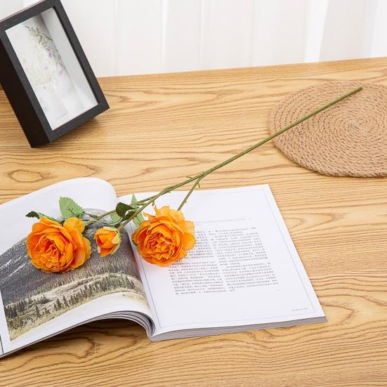 3 ветки, 2 большие головки, 1 маленький бутон. Искусственный пион. Реалистичные зеленые листья. Неувядшие листья. Центральная часть стола. Искусственный цветок. Свадебный декор.