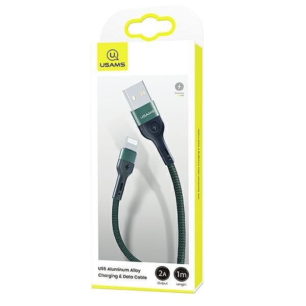 Kabel Lightning USAMS 1m Szybkie ładowanie Zielony