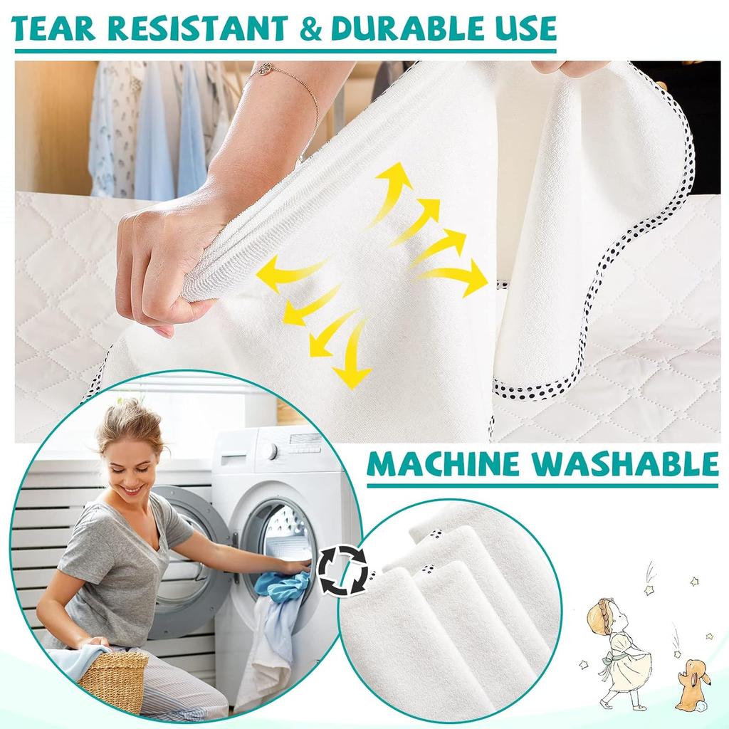 Chumia 12 Pack Baby Waterproof Changing Pad Liners Portable Baby Changing Mat Soft Flannel Cotton Reusable Table Cover Liners for Boys Girls