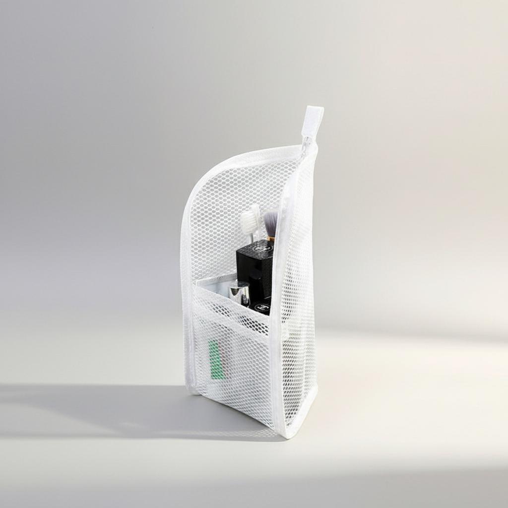 Portable Travel Toiletry Bag with Mesh Compartment for Bathroom Storage and Organization