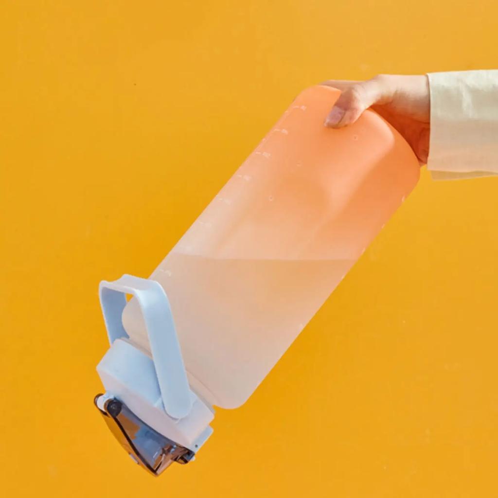 Бутылка для воды Motivational Gradient объемом 2000 мл с маркером времени и ручкой-соломинкой, герметичная спортивная кружка для воды для активного отдыха,