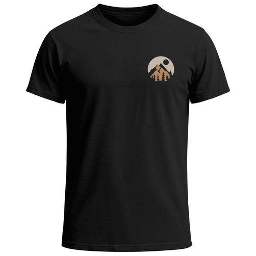 Men's T-Shirt Logo Print Mountains Nature Motif Print Shirt Outdoor Fashion Men-