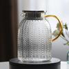 Стеклянный кувшин для холодной воды с узором пшеничного колоса, из высокоборосиликатного стекла, бытовой, большой емкости, для сока и лимонада