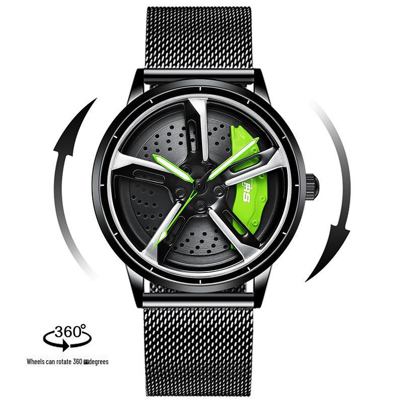 SVJ Мужские цельные часы RS7 с гидравлическим 3D-корпусом и полым кварцевым механизмом, вдохновленные колесом автомобиля