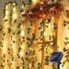 4M 20LED Солнечные Гирлянды из Лозы Уличные Водонепроницаемые Декор из Искусственных Листьев Плюща Сказочные Огни для Рождества Сада Свадьбы