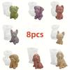 8PCS Animal Candles Making Mold Set Dog Teddy Poodle Silicone Moulds for Scented Candle Resin Gypsum Craft Home Decor DIY Gifts