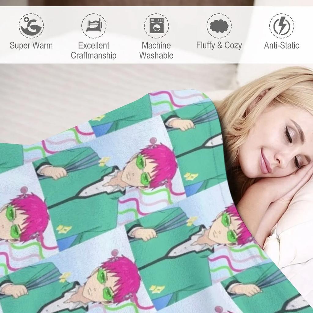 Аниме Сайки К. Дизайнерский плед Тонкий плед Многоцелевой