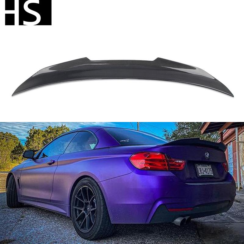 Carbon Fiber Rear Wing Spoiler for 14-20 BMW 4 Series F33/M4 F83 Convertible, PSM Style