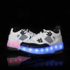 28-41 детская спортивная обувь с подсветкой, натирающая обувь, зарядка и разборка, скользящая обувь с двумя колесами, детские светящиеся кроссовки со светодиодной подсветкой