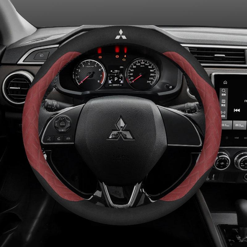 Для Mitsubishi Outlander Pajero Asx Colt Lancer Delica Evolution L200 Triton RALLIART Противоскользящая замшевая оплетка на руль автомобиля